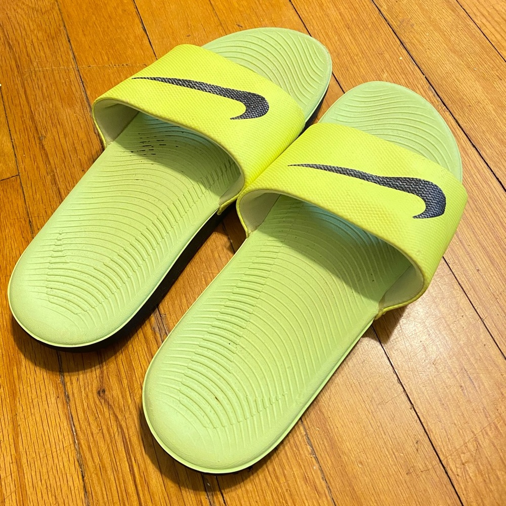 Neon Yellow Nike Slides Used